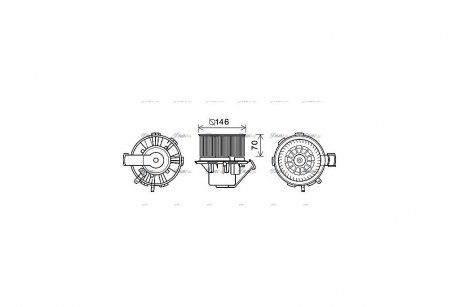 Вентилятор обігрівача салону MB Sprinter 06>, VW Crafter 06> AC- AVA COOLING MS8647 (фото 1)