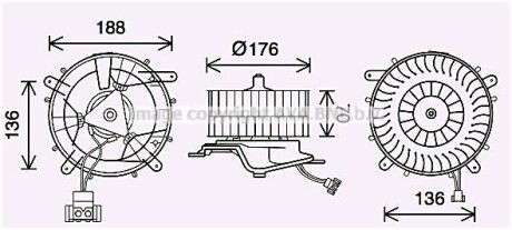 Вентилятор отопителя салона Mercedes-Benz S-class (W220) (98-05) AVA AVA COOLING 'MS8689