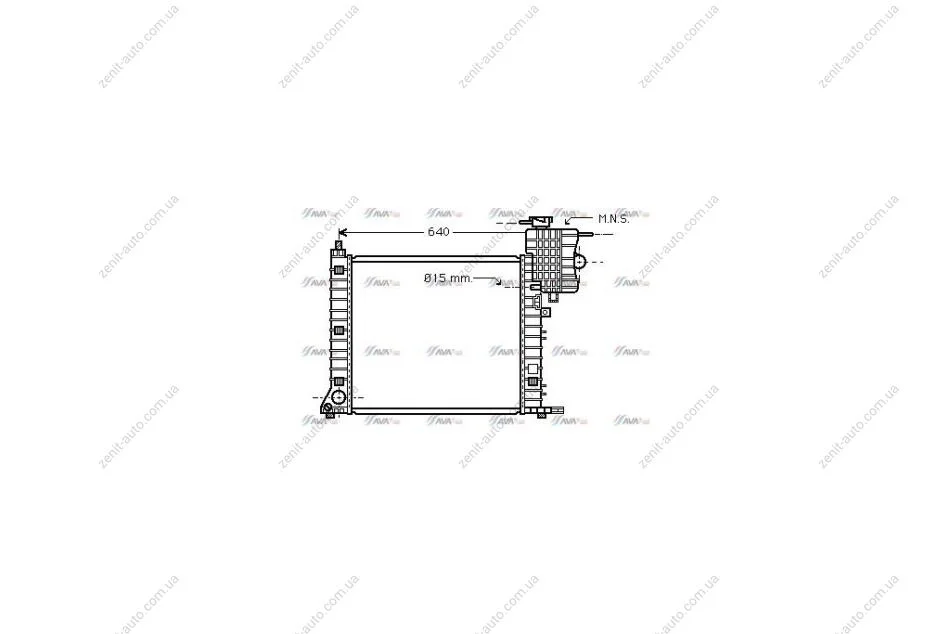 Радіатор охолодження двигуна MB Vito V638 2,3d 2,2d MT (MSA2264) AVA AVA COOLING 'MSA2264 (фото 1)