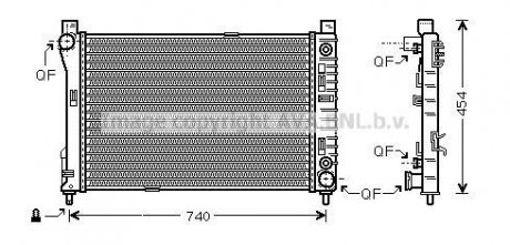 Радиатор охлаждения двигателя MB C203 MT/AT AC+/- 03>07 AVA COOLING 'MSA2286 (фото 1)