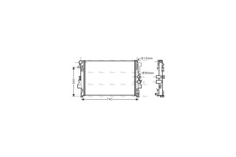 Радиатор охлаждения двигателя MB Vito 639 MT AC+/- 03>10 AVA AVA COOLING MSA2356