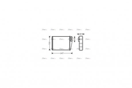 Радіатор обігрівача салону MB ML164 280-350CDI 350i 05>, GL164 320-450CDI 420-500i AVA COOLING MSA6673 (фото 1)