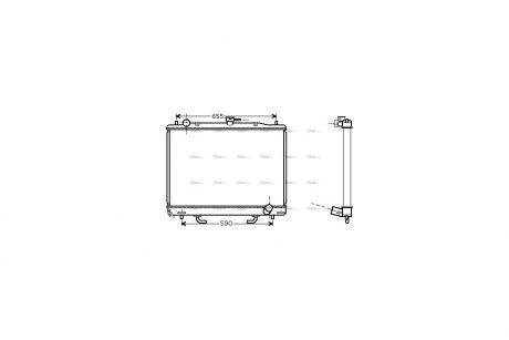 Радіатор охолодження двигуна Mitsubishi Pajero 3,2d 00> 07> AT AVA AVA COOLING MT2163