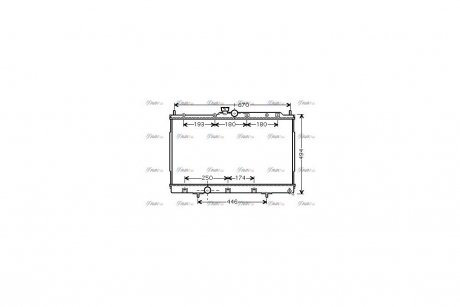Радиатор охлаждения двигателя Mitsubishi Outlander 2,0i 2WD/4WD 5MT AC+/- 03>06 AVA AVA COOLING MT2183