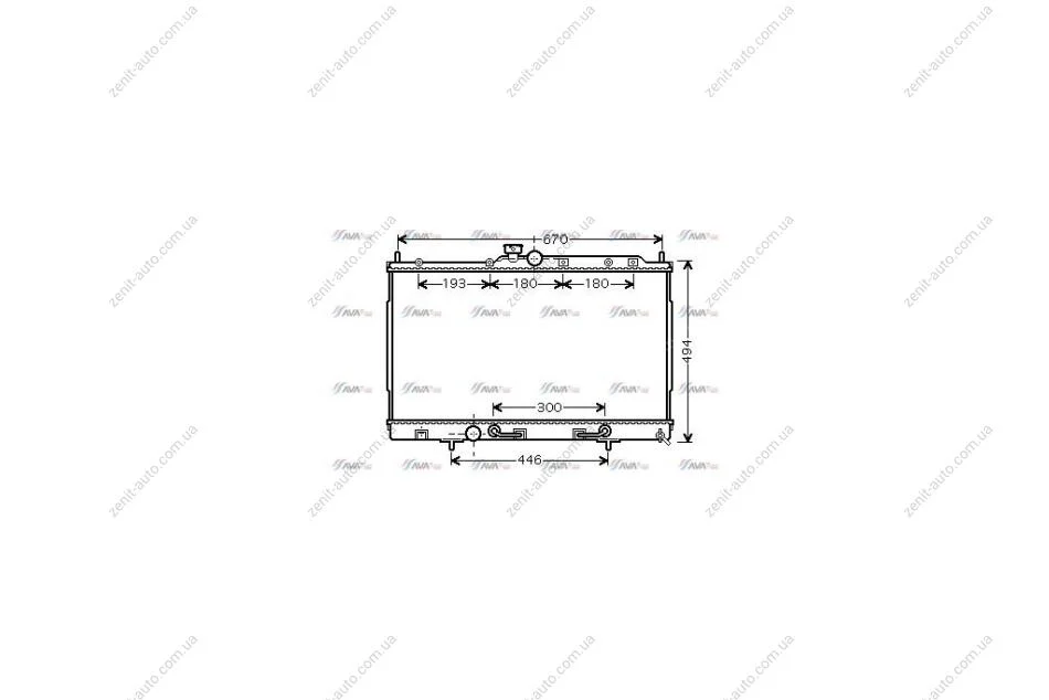 Радиатор охлаждения двигателя Mitsubishi Outlander 2,4i 02>06 MT/AT AC+/- (MT2197) AVA AVA COOLING 'MT2197 (фото 1)