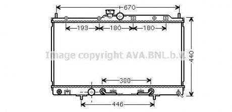 Радиатор охлаждения двигателя Mitsubishi Lancer 1,6i 2,0i 03>07 AT AC+/- AVA COOLING 'MT2214 (фото 1)