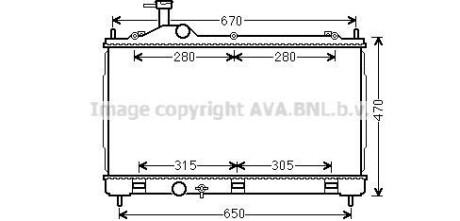 Радиатор охлаждения двигателя Mitsubishi Outlander III (12-) AVA AVA COOLING 'MT2256