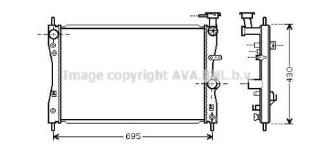 Радіатор охолодження двигуна Mitsubishi Colt (05-)/Smart Forfour (04-) AVA AVA COOLING 'MTA2172