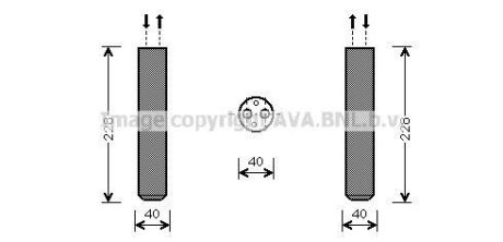 Осушувач кондиціонера Mitsubishi Outlander I (01-), Lancer IX (03-) AVA AVA COOLING 'MTD236