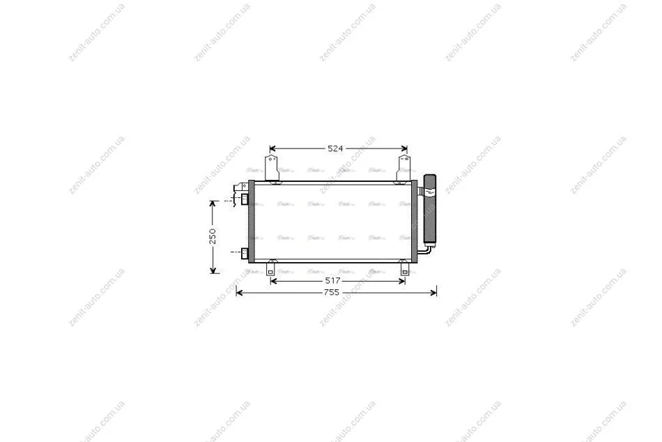 Радіатор кондиціонера Mazda 6 1,8-2,3i 02>07 AVA AVA COOLING MZ5157D (фото 1)