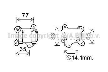 Радиатор масляный Opel Astra (98-), Combo (01-) 1.7 DTI AVA AVA COOLING 'OL3581