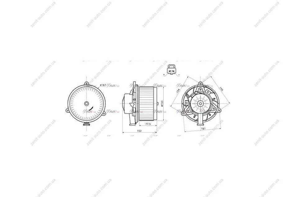 Вентилятор отопителя салона Chevrolet Cruze (09-), Malibu (11-16)/Opel Insignia (09-17), Meriva (10-17) (OL8752) AVA AVA COOLING 'OL8752 (фото 1)