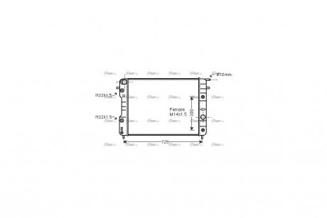 Радиатор охлаждения двигателя Opel Omega B 2,0-2,2i 2,5 3,0i AT/MT AC+ AVA COOLING OLA2202