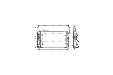 Радіатор охолодження двигуна Chevrolet Captiva (07-) 2,0d AT (OLA2424) AVA AVA COOLING 'OLA2424