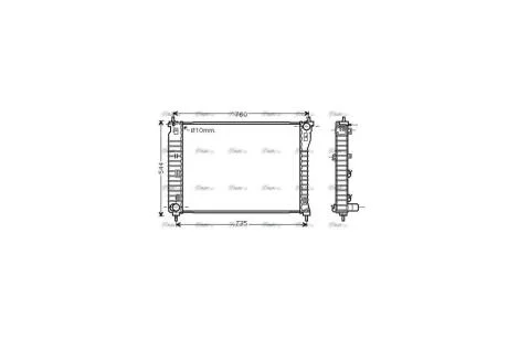 Радіатор охолодження двигуна Chevrolet Captiva Opel Antara (07-) 2,4i 3,2i MT (OLA2435) AVA AVA COOLING 'OLA2435