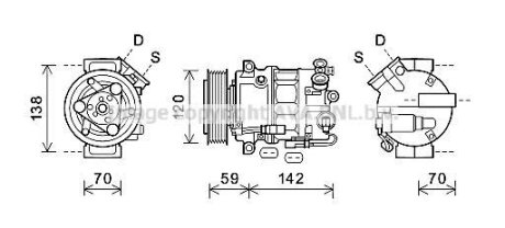 Компресор кондиціонера Opel Insignia (09-) 2.0CDTi AVA AVA COOLING 'OLK577