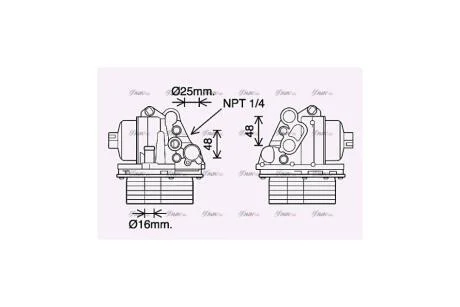 Радиатор масляный Citroen Jumper (06-)/Peugeot Boxer (06-)/Ford Transit (06-), Transit Custom (06-) 2.2 HDI (PE3400H) AVA AVA COOLING 'PE3400H