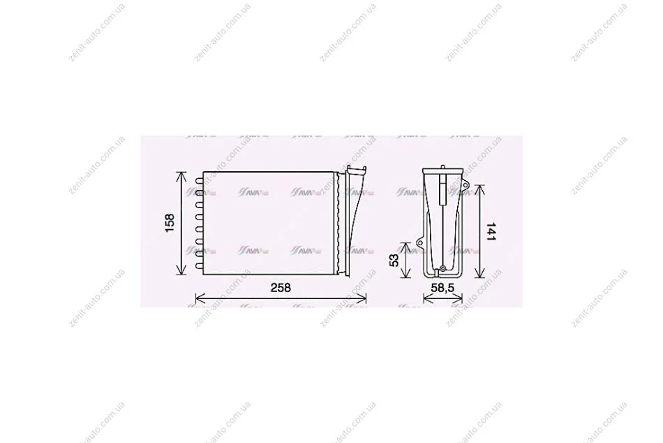Радиатор отопителя салона Citroen C3 (16-)/Peugeot 2008 (13-), 208 (12-19) (PE6413) AVA AVA COOLING 'PE6413 (фото 1)
