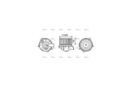 Вентилятор отопителя салона Peugeot 206 (00-), 307 (00-) auto AC (PE8378) AVA AVA COOLING 'PE8378