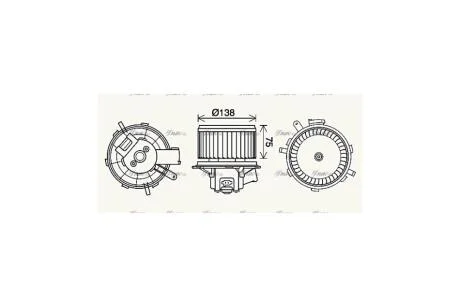 Вентилятор отопителя салона PSA Jumper Boxer 06> manual AC (PE8406) AVA AVA COOLING 'PE8406