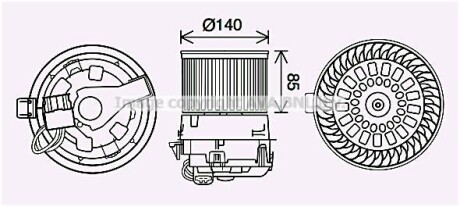 Вентилятор отопителя салона Citroen C3 (16-)/Peugeot 2008 (13-) AVA AVA COOLING 'PE8558