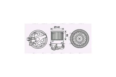 Вентилятор отопителя салона Citroen C3 (16-)/Peugeot 2008 (13-) (PE8558) AVA AVA COOLING 'PE8558