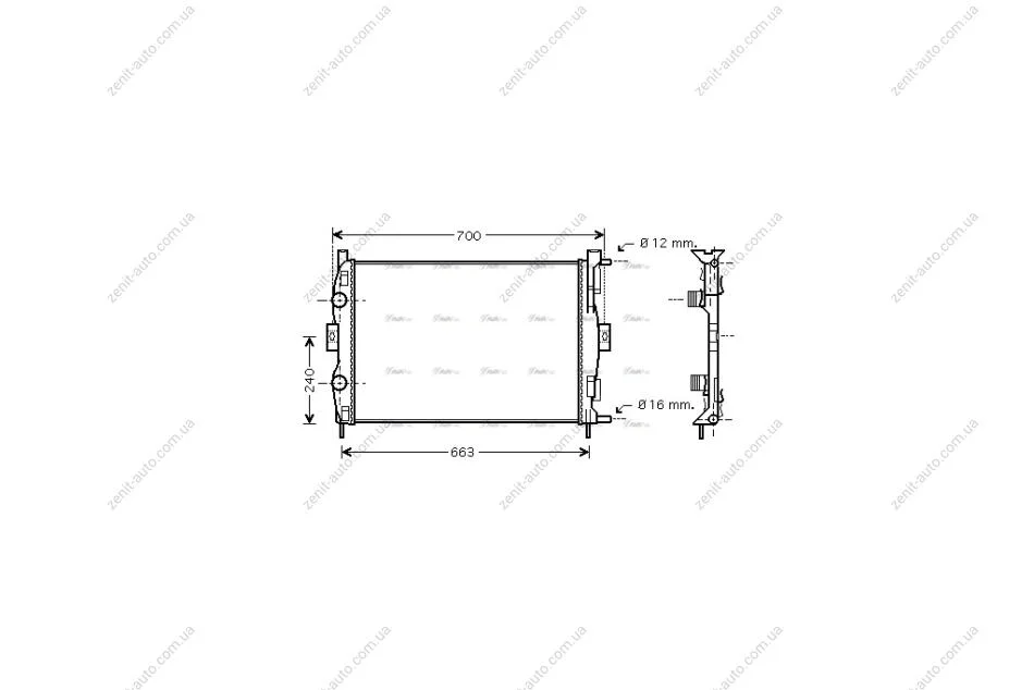 Радіатор охолодження двигуна Renault Megane II 1,4i 1,6i MT AC+/- 02>08 AVA AVA COOLING RT2306 (фото 1)