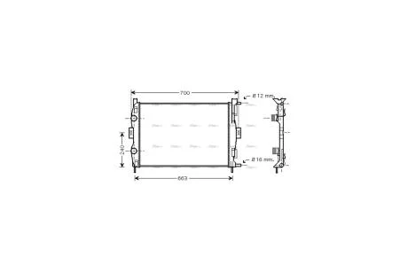 Радиатор охлаждения двигателя Renault Megane II 1,4i 1,6i MT AC+/- 02>08 AVA AVA COOLING RT2306