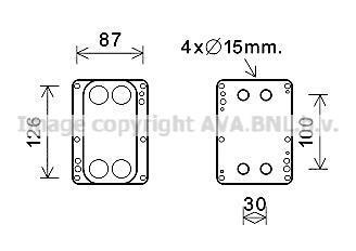 Радиатор масляный Renault Trafic II (06-), Koleos (08-)/Opel Vivaro (06-)/Nissan X-Trail (07-), Qashqai (07-) 2.0 dCi AVA AVA COOLING 'RT3631