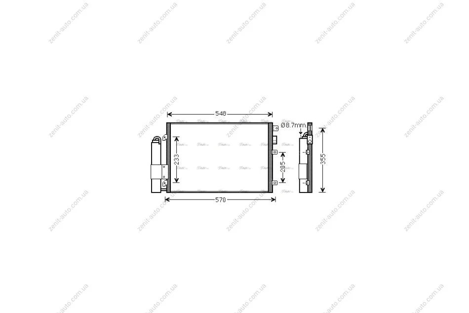 Радиатор кондиционера Renault Sandero 1,4i 1,6i 08> AVA AVA COOLING RT5376D (фото 1)