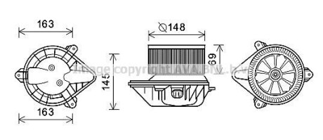 Вентилятор отопителя салона Renault Megane (95-02) Scenic (95-02) AC+ AVA AVA COOLING 'RT8587