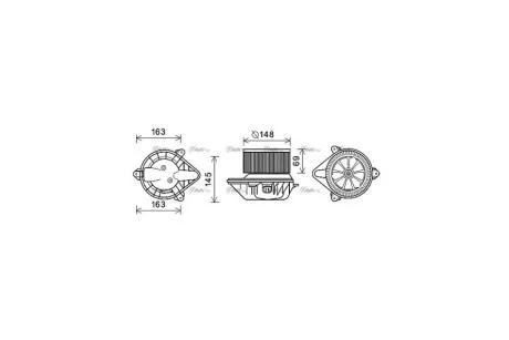 Вентилятор обігрівача салону Renault Megane (95-02) Scenic (95-02) AC+ (RT8587) AVA AVA COOLING 'RT8587