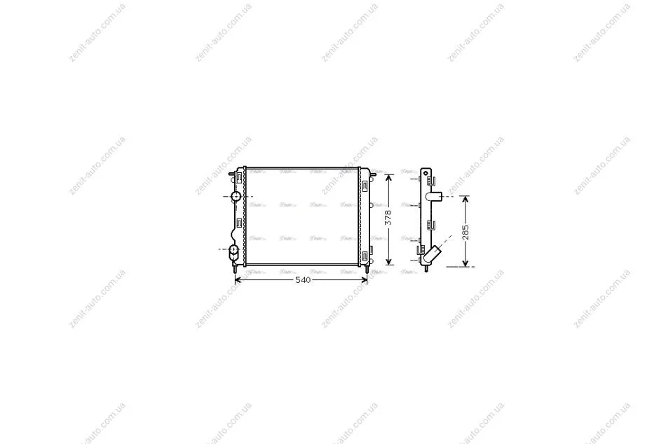 Радіатор охолодження двигуна Renault Logan I 1,4-1,6i 04>10 MT AC+ AVA AVA COOLING RTA2269 (фото 1)