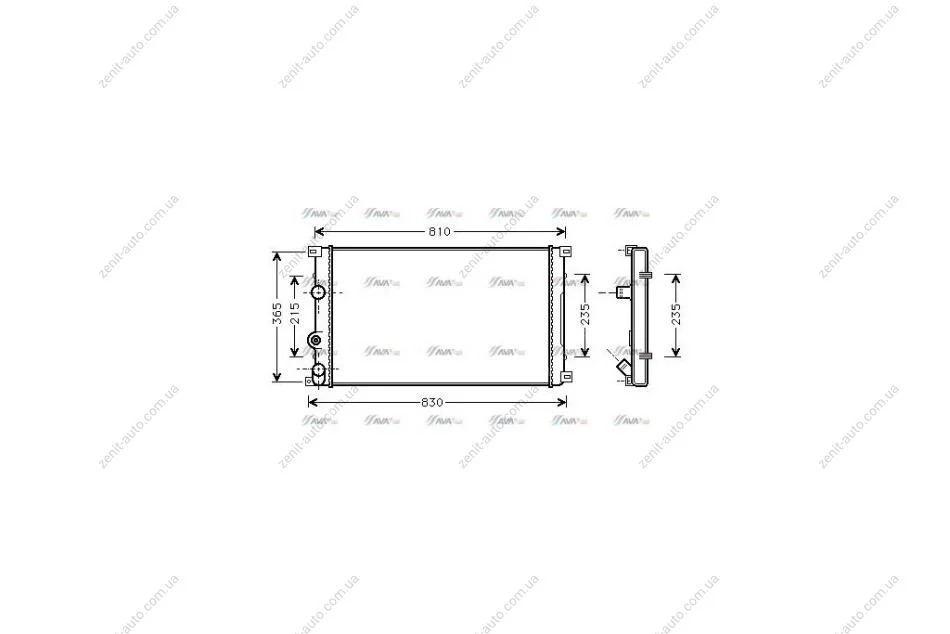 Радиатор охлаждения двигателя Renault Master II (01-10) 1,9d 2,2d 2,5d MT AC- (RTA2276) AVA AVA COOLING 'RTA2276 (фото 1)