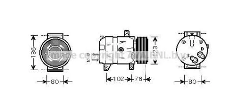 Компресор кондиціонера Renault Trafic II/Opel Movano/Nissan Interstar (99-) 1.9DCi, 2.5DCi (RTAK069) AVA AVA COOLING 'RTAK069
