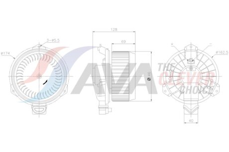 Вентилятор обігрівача салону Suzuki Swift (05-), SX4 (06-) AVA AVA COOLING 'SZ8169