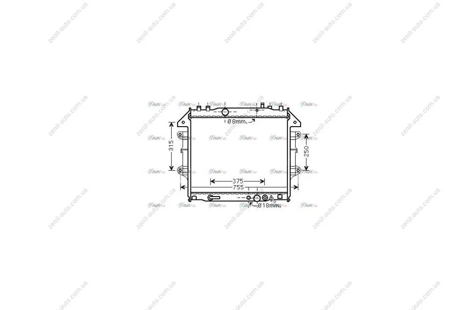 Радиатор охлаждения двигателя Toyota Hilux (05-16) 2.5D, 3.0D AT (TO2496) AVA AVA COOLING 'TO2496 (фото 1)