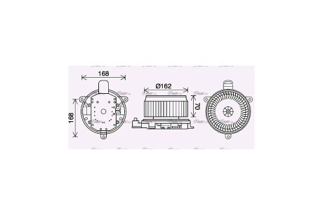 Вентилятор отопителя салона Toyota Land Cruiser 200 4.5TD, 4.6i, 4.7i (07-) AVA AVA COOLING 'TO8740 (фото 1)