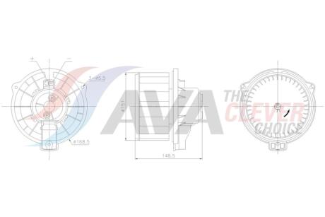 Вентилятор обігрівача салону Toyota Avensis 03>08, Corolla 02>07 AC+ AVA AVA COOLING TO8802 (фото 1)