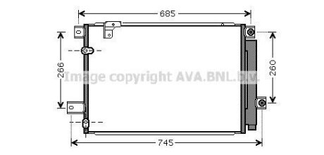Радіатор кондиціонера Toyota Avensis T25 (05-) 2.0D4D, 2.2D4D AVA AVA COOLING 'TOA5409D
