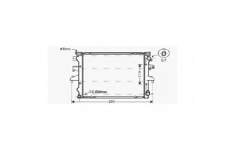 Радіатор охолодження двигуна VW T5 2,5TDI AC+/- AVA AVA COOLING VN2232