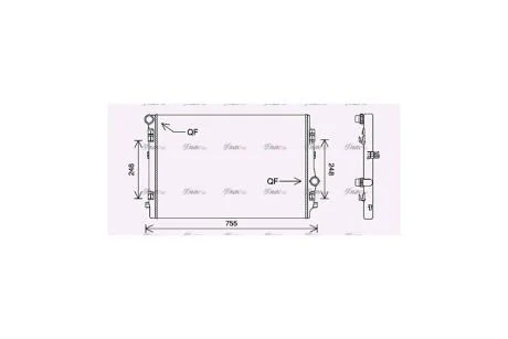 Радиатор охлаждения двигателя Skoda Octavia III (13-) 2,0TDI, Kodiaq (17-) 2,0TDI MT/AT (VN2398) AVA AVA COOLING 'VN2398