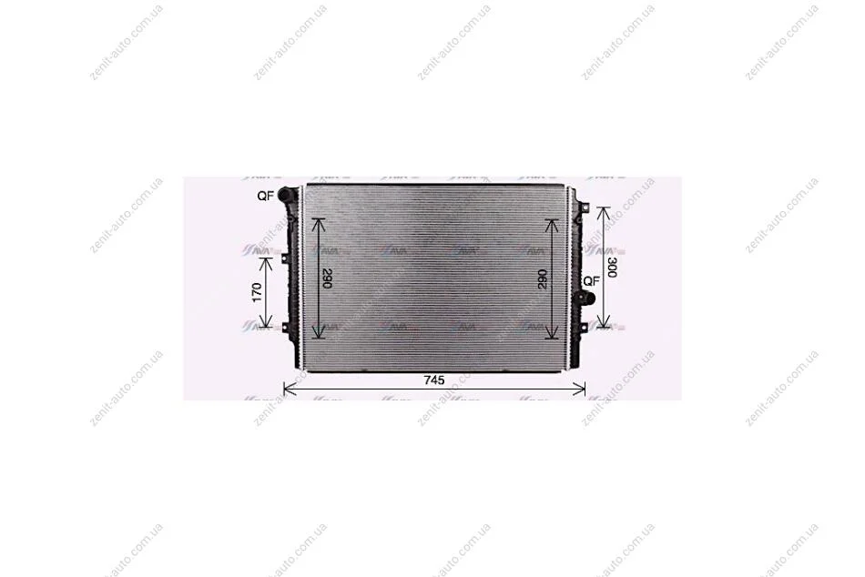 Радиатор охлаждения двигателя VW Caddy 2,0d 15>, Jetta 14> AVA AVA COOLING VN2414 (фото 1)