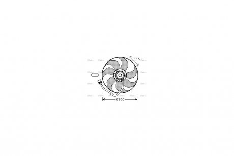 Вентилятор радіатора охолодження двигуна Skoda Octavia I 1,6i 1,8t 2,0i 98>10 AC+ AVA COOLING VN7521 (фото 1)