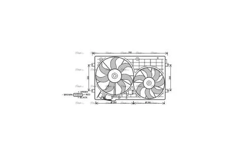 Вентилятор охлаждения радиатора Audi A1, A3 (04-)/Skoda Octavia (04-)/VW Golf (04-) (VN7528) AVA AVA COOLING 'VN7528