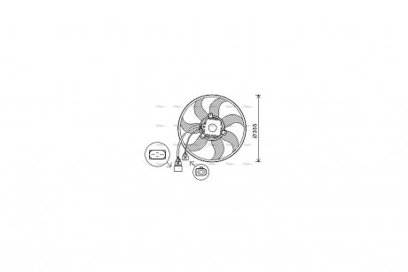 Вентилятор радіатора охолодження двигуна Skoda Octavia II AC+ 04>12 AVA COOLING VN7534 (фото 1)
