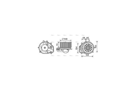 Вентилятор отопителя салона Skoda Superb 02>08 1.8t 2,0i 1,9TDI 2,5TDI climat AVA AVA COOLING VN8353