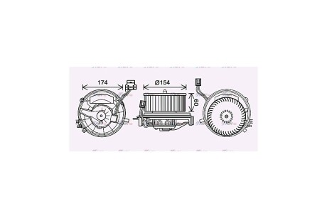 Вентилятор отопителя салона VW Golf VII (13-) 1.4TSi 1.2TSi 2.0TDi 1.6TDi 1.6i AVA AVA COOLING 'VN8399