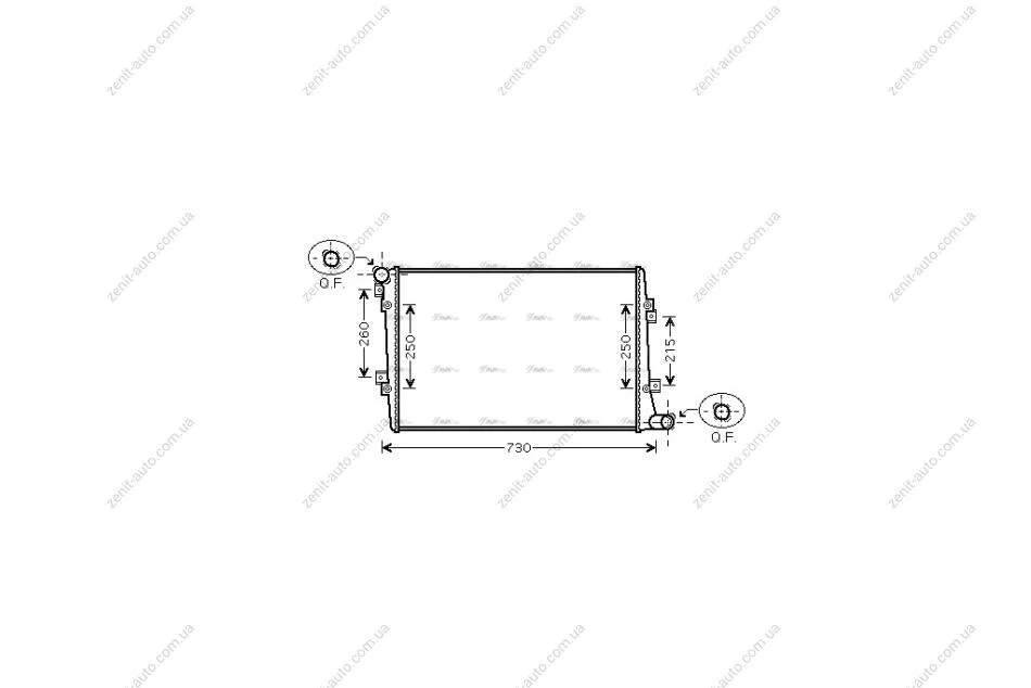 Радиатор охлаждения двигателя VW Caddy III 1.9d, Golf V 1,9d 2,0d, Passat B6 1,9d AC+ AVA AVA COOLING VNA2255 (фото 1)