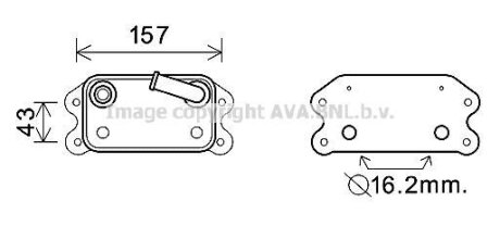 Радіатор масляний Ford Kuga (08-)/Volvo S60 (10-), S80 (07-), XC70 (08-) 2.0i, 2.5i AVA AVA COOLING 'VO3169